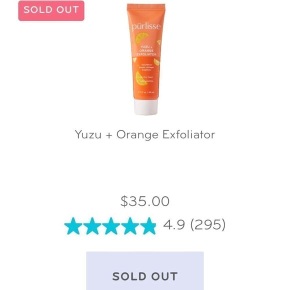 PURLISSE Yuzu + Orange Exfoliator 1.7oz msrp $35 OUT OF STOCK! - Picture 3 of 14